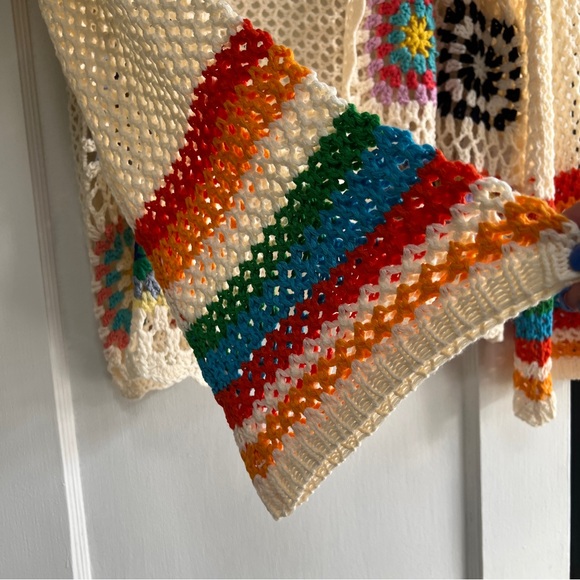 Crochet Cardigan with Floral Granny Squares - Picture 6 of 8